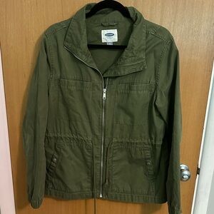 Old Navy Army Green Jacket Khaki Zip Up Size Large